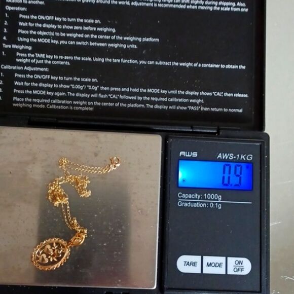 14KT GOLD‎ Chain /W Flower Cut Out Pendant 18 L .09 Gold - Picture 5 of 10